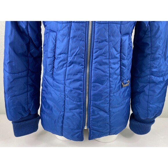 Diesel Women Small Quilted Puffer Jacket Blue Casual Winter - Picture 3 of 10